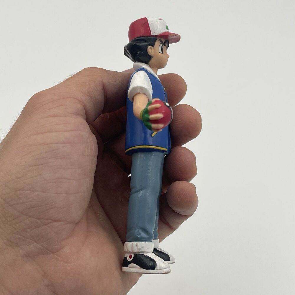 Vintage Ash Ketchum Pokemon Trainer Figure 4.75" TOMY 1998 Pokemon Game Freak - Picture 5 of 13